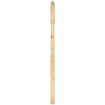 Pine Complete Newel Post with Ball Cap