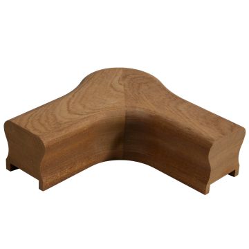Dark Hardwood Handrail Horizontal Cap Turn