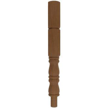 Dark Hardwood Double Block Newel Post 90mm
