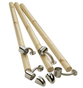 Fusion Pine with Brushed Nickel Connectors Handrail Kit